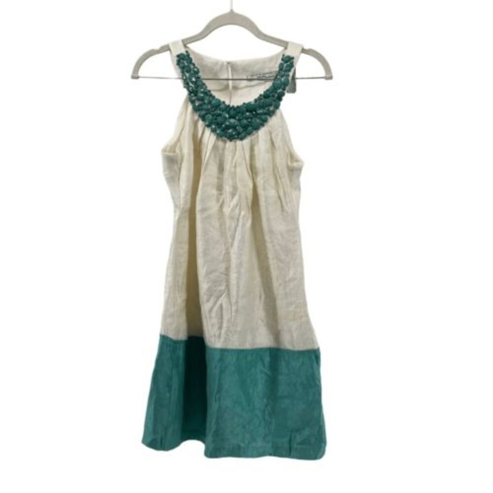 Alexia Admor Dress Sleeveless Beaded Neck Color Block Party‎ Vacation Summer S